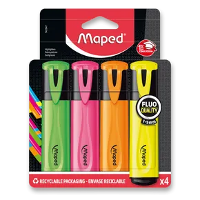 Maped Fluo Peps Classic Textmarker – Set mit 4 Farben